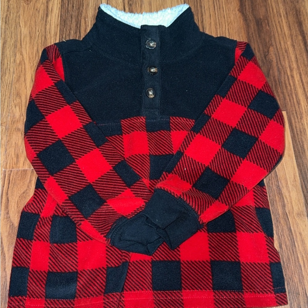 Red and Black Plaid Pullover